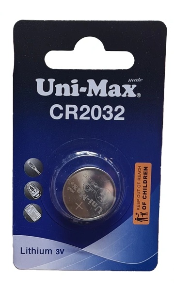 باطری یونی مکس سکه ای -لیتیوم 2032 کارت داری تک عددی UB-