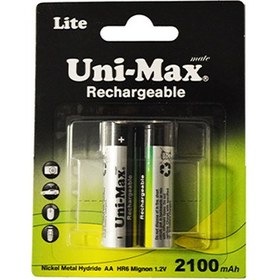 باطری یونی مکس قلمی قابل -شارژ2100  میلی آمپر کارت داری 2