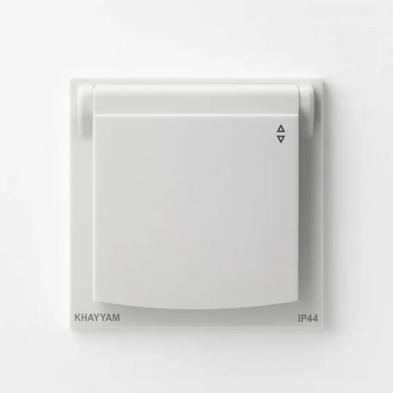 كلید كراكسIP44 خیام توكار مدل ارام بارانی سفید