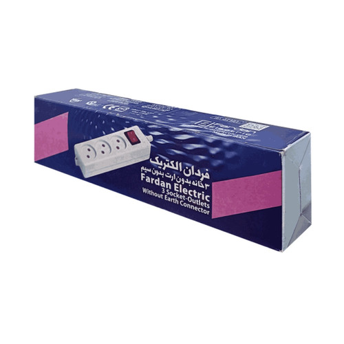 پریز 3 خانه بدون کابل ساده شهاب فردان الکتریک