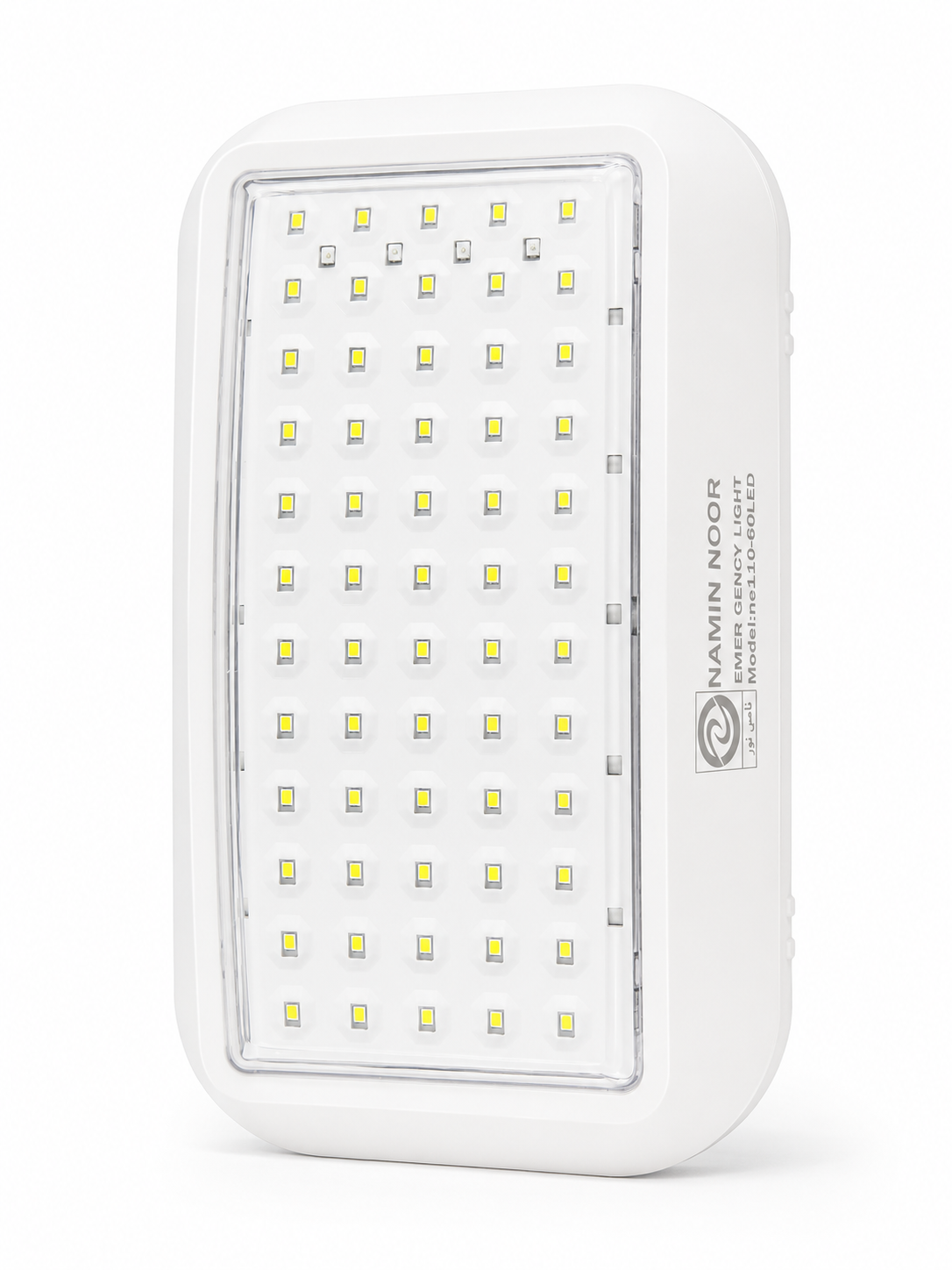 چراغ اضطراری هوشمند شارژی 60 LED و 7 وات مدل NE110 نامین نور