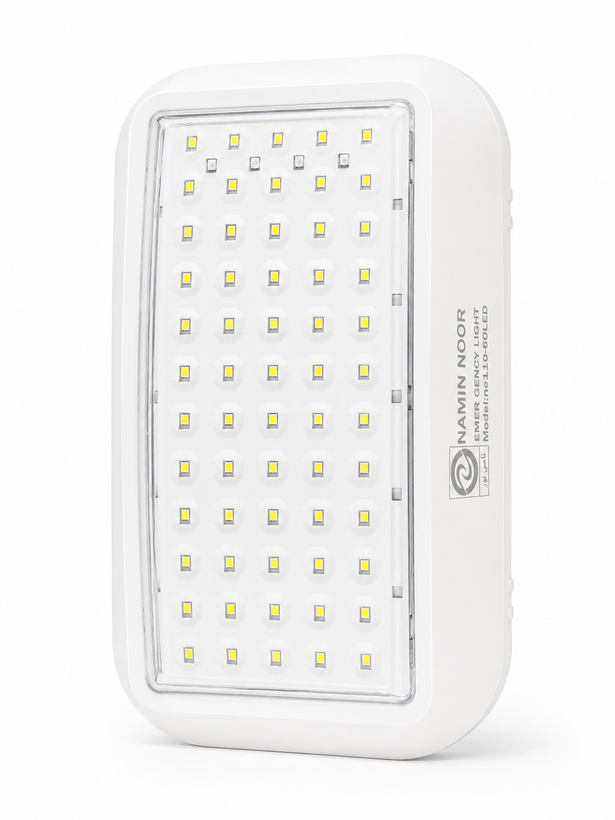 چراغ اضطراری هوشمند شارژی 60 LED و 7 وات مدل NE110 نامین نور