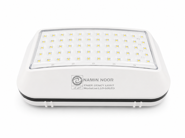 چراغ اضطراری هوشمند شارژی 60 LED و 7 وات مدل NE110 نامین نور