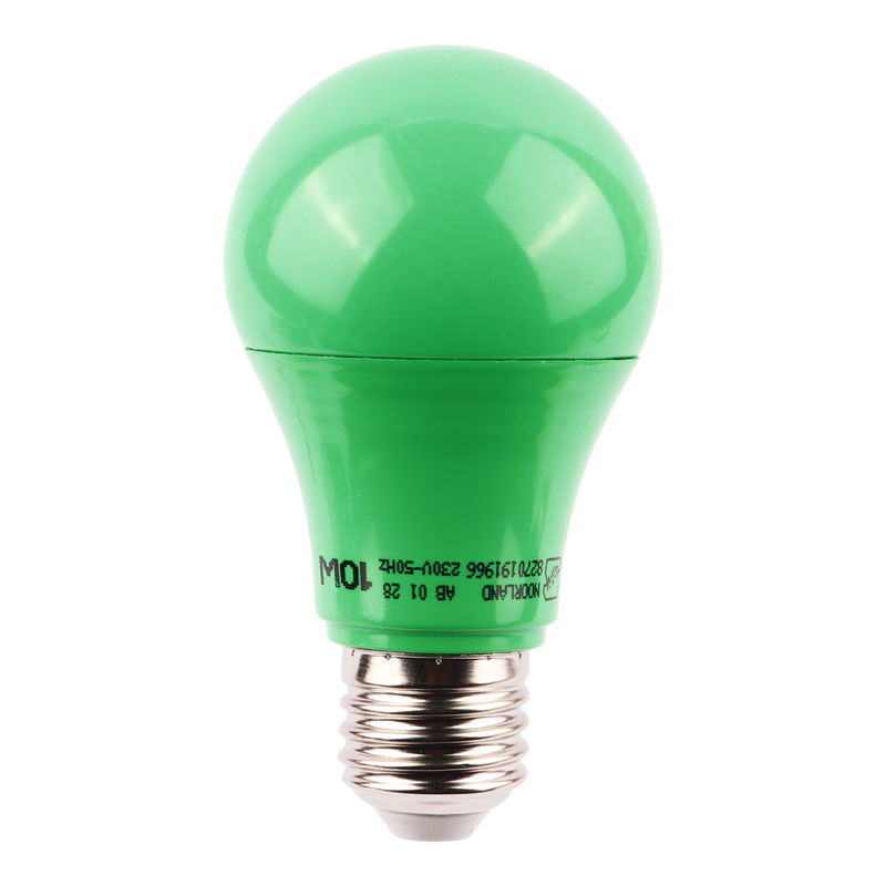 لامپ LED حبابدار 10 وات رنگی آفتاب سبز