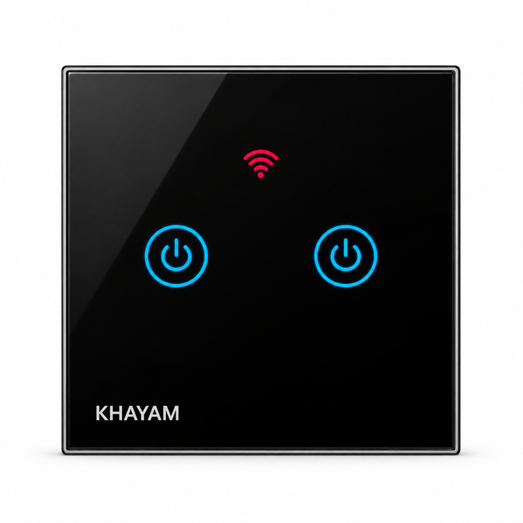 کلید دوپل هوشمند مشکی خیام الکتریک