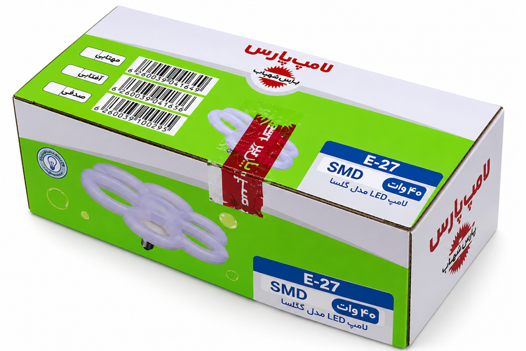 لامپ LED حبابدار 40 وات گلسا آفتابی E27 پارس شهاب