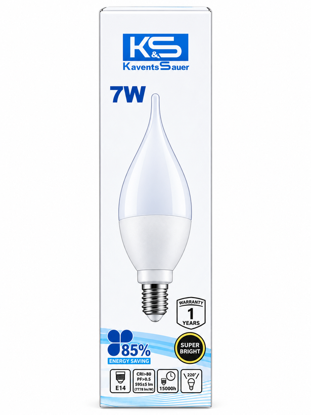 لامپ LED اشکی 7 وات مهتابی مات E14 توس