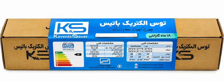 چراغ LED براکت خطی 40 وات مهتابی توس 60cm