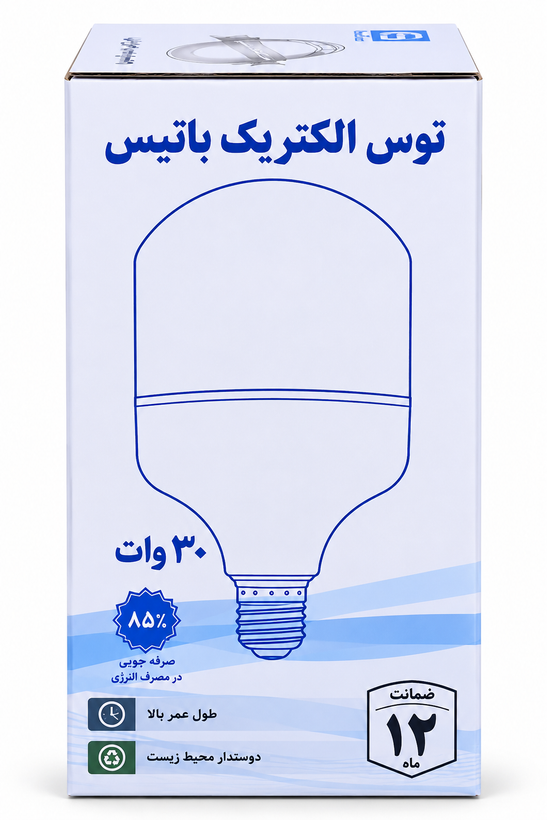 لامپ LED حبابدار 30 وات مهتابی E27 استوانه ای توس
