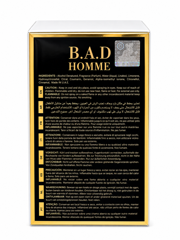 عطر و ادکلن مردانه B.A.D HOMME بی ای دی هوم ساخت امارات