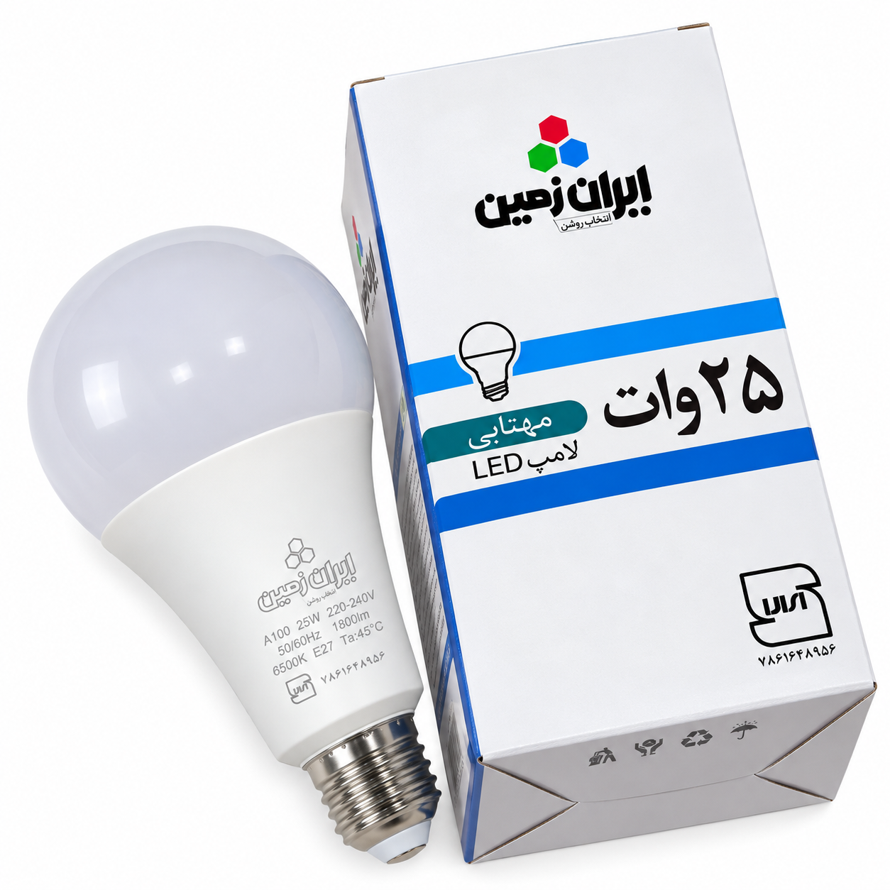 لامپ 25 وات مهتابی ایران زمین