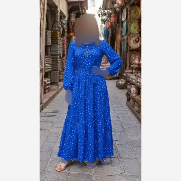 پیراهن ساحلی زنانه کرپ پفکی فری سایز 38 تا 50