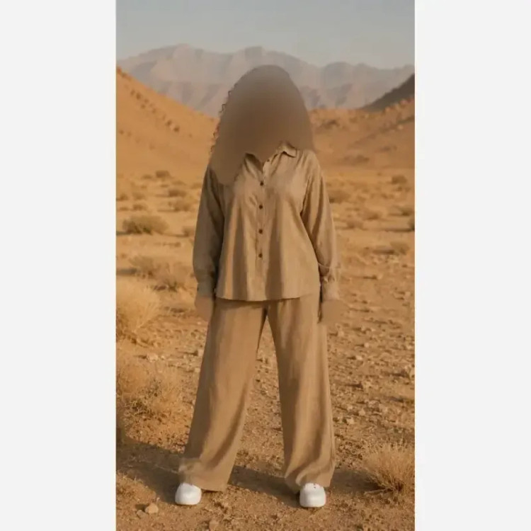 ست شومیز و شلوار زنانه جنس کوک دوزی