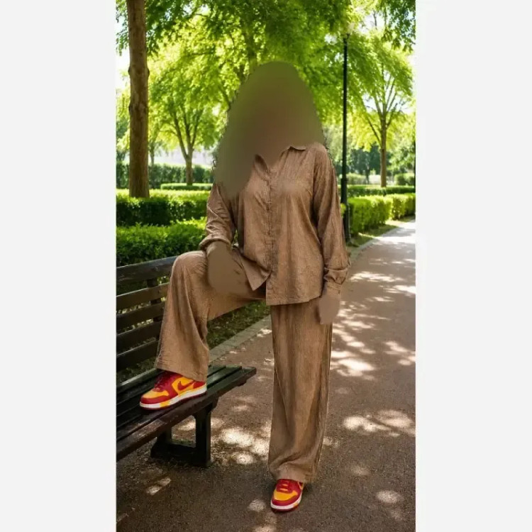 ست شومیز و شلوار زنانه جنس کوک دوزی