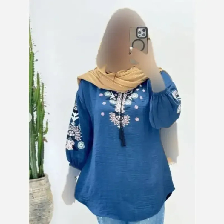 تونیک چاپی رنگی آرامش جنس شانتون درجه یک فری سایز