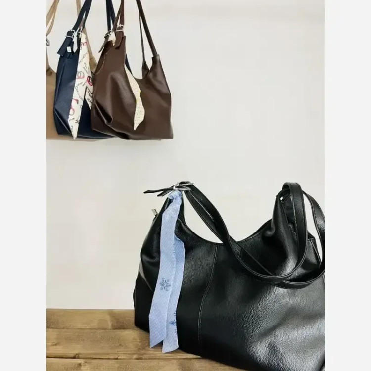 کیف زنانه ونوس جنس وارداتی رنگ شکلاتی مشکی موکاموس سایز 33-22