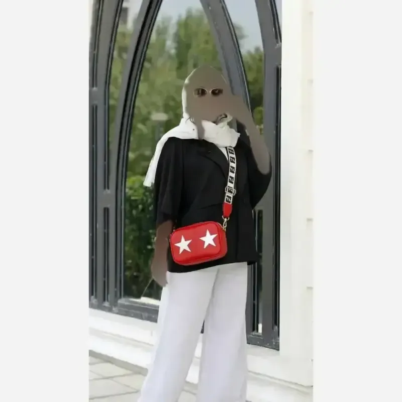 کیف زنانه ترند مدل دبل استار به همراه کیف هندزفری رنگ بندی متنوع سایز 20 در 13