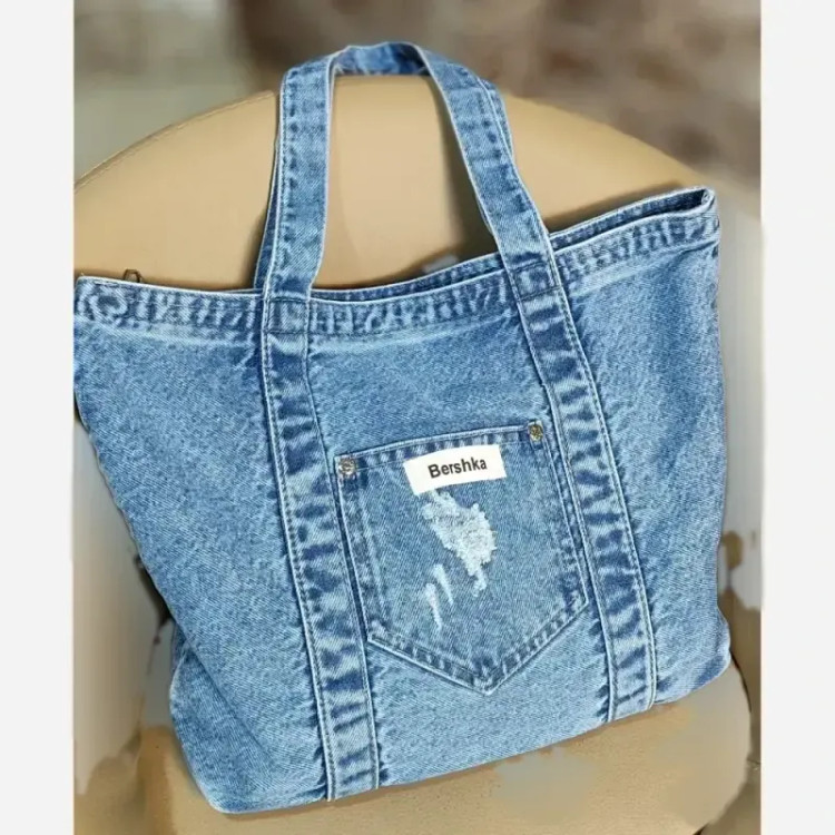 کیف جین زنانه لی خارجی ابعاد 30 در 38 سانت رنگ ثابت