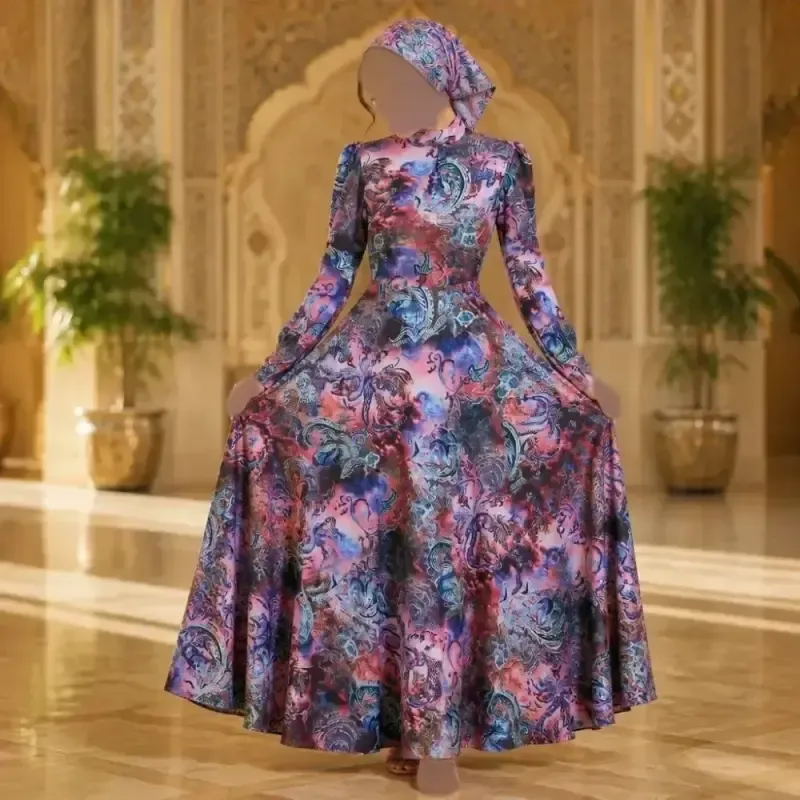 ست دوتیکه پیراهن و مینی اسکارف گلسا جنس سوپرسافت درجه یک سایز 1 تا 5