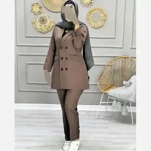 مانتو شلوار اداری سایز بزرگ پرشیا ساده پرومکس