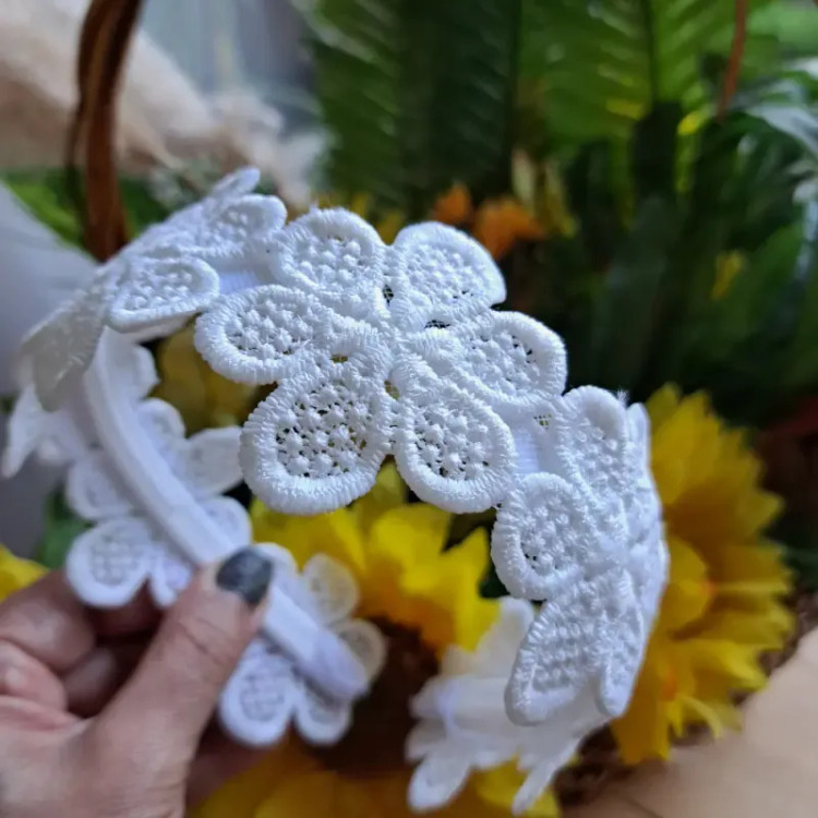 تل مجلسی گیپور سه بعدی گلدار زنانه سفید کرم بادمجانی زرشکی