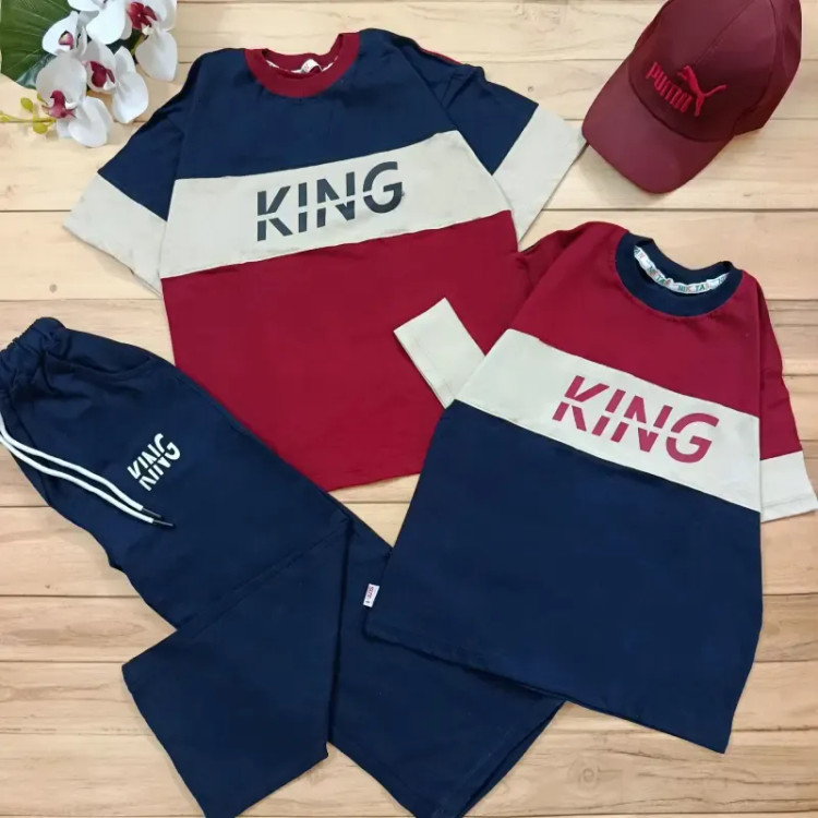 تیشرت شلوار نوجوان طرح king پنبهای سایز 55 تا 70