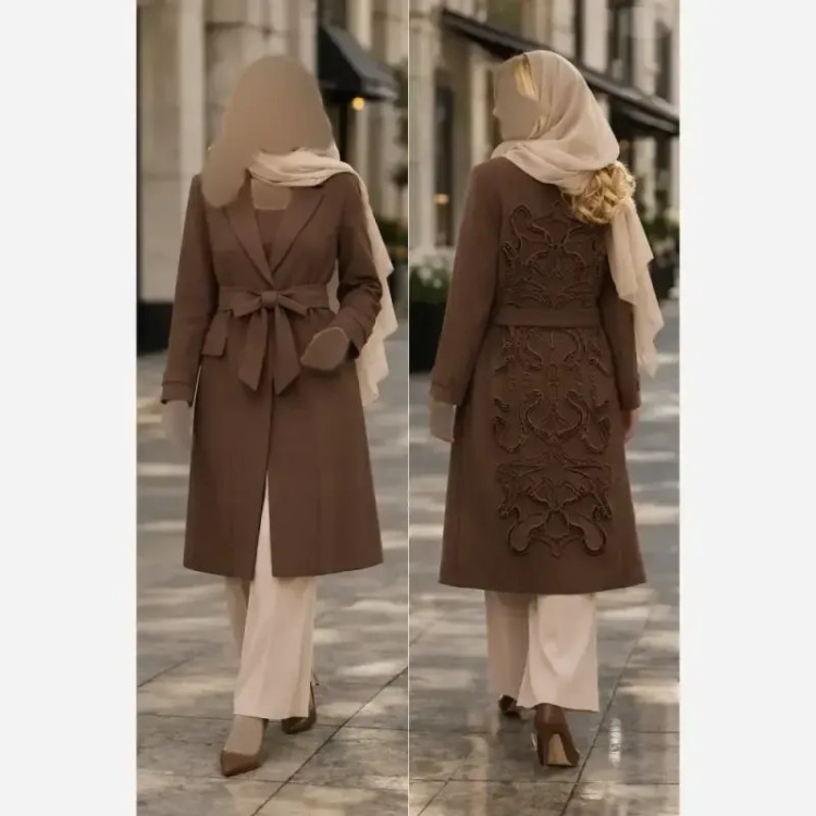 پالتو استردار گلدوزی شده زنانه