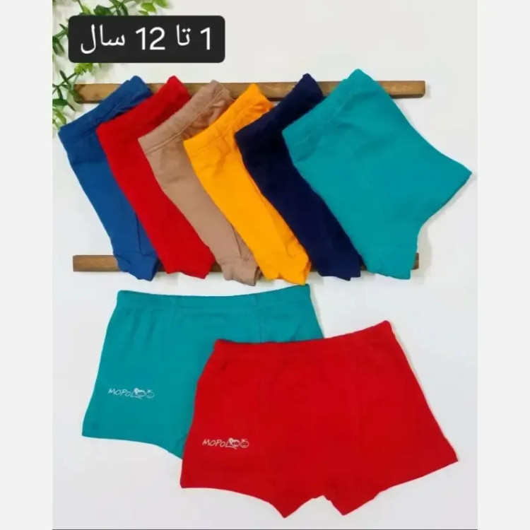 شورت پادار پسرانه پنبهای ضد حساسیت پک دوتایی مناسب 2 تا 7 سال