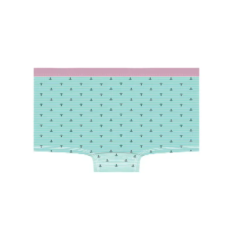 شورت نیم پا زنانه نخ و پنبه طرح راه راه و لنگر برند ماریا سایز فری فریز سایز بغل پهن ضد تعریق