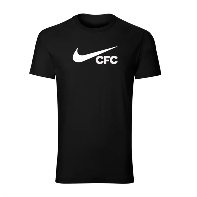تیشرت آستین کوتاه مردانه طرح CFC یقه گرد مشکی نخی
