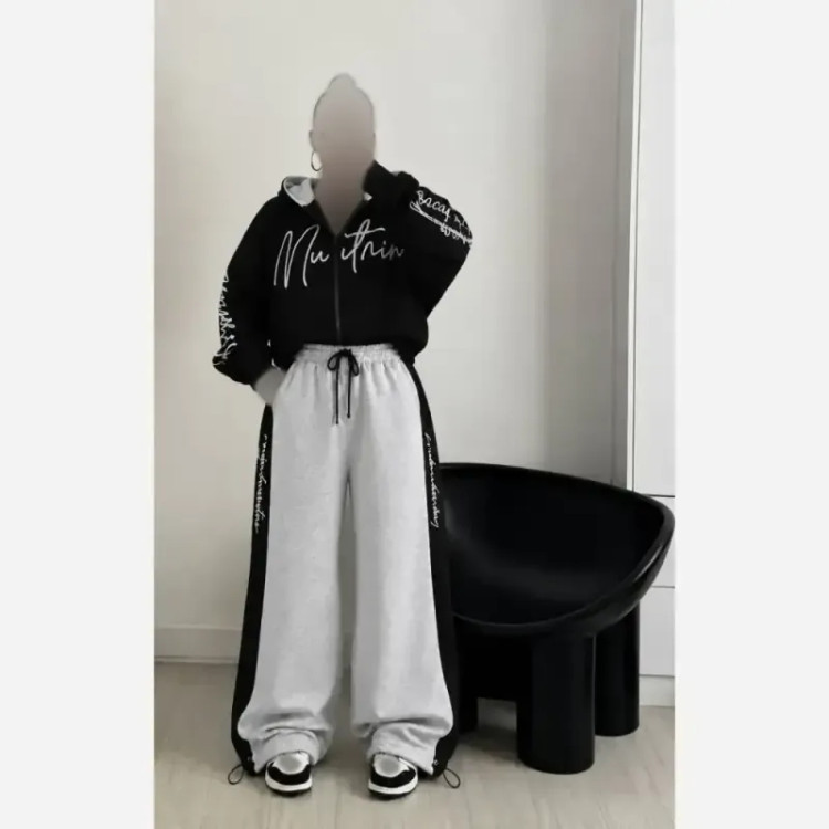 ست سویشرت شلوار زنانه دورس تو کرکی ضخیم گت دار سایز بزرگ فری سایز