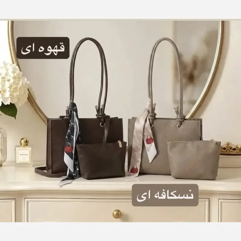 کیف زنانه اسپرت روزمره چرم مصنوعی با بند بلند و سه بند
