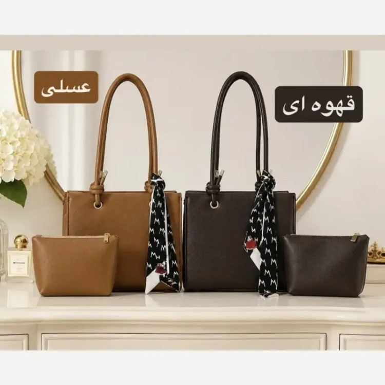 کیف زنانه اسپرت روزمره چرم مصنوعی با بند بلند و سه بند