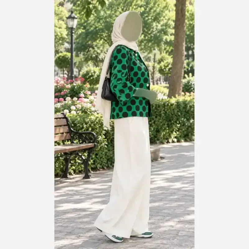کت مازراتی مجلسی زنانه و دخترانه پاییزی رنگ سبز مشکی فری سایز