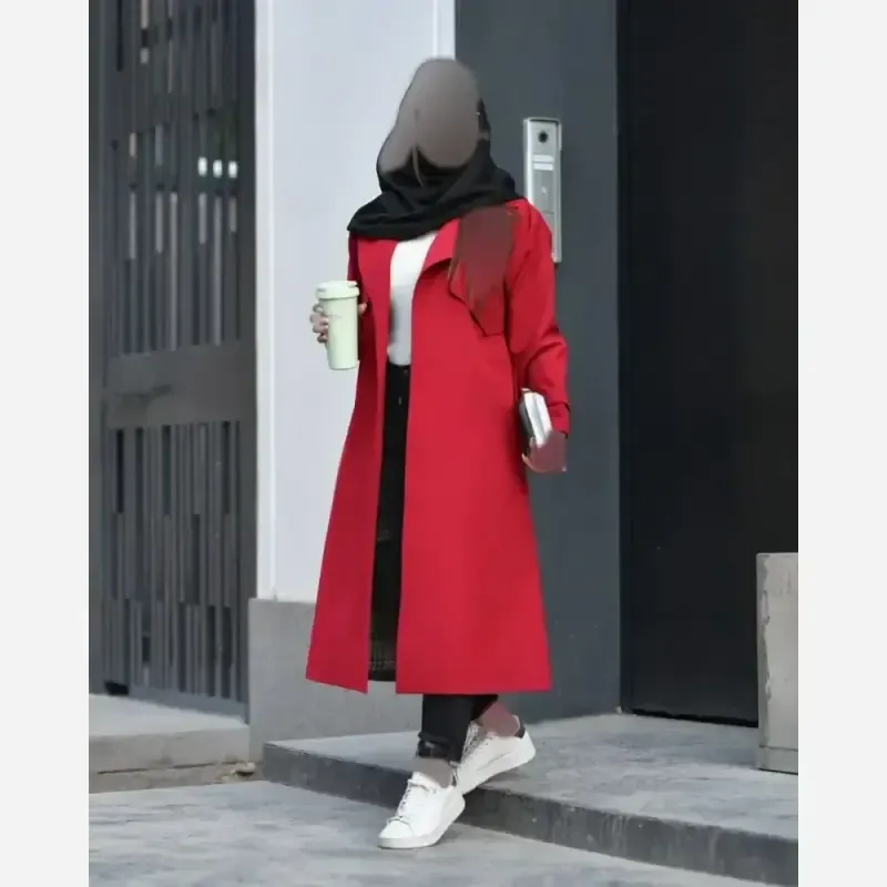 بارانی زنانه آستردار کتان زارا بلند مدل السین
