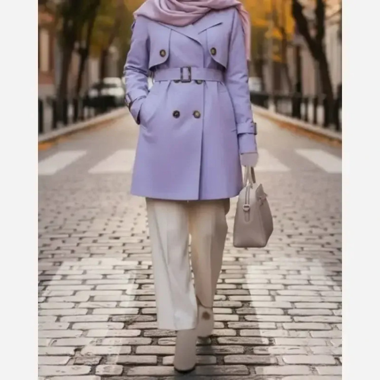 بارونی زنانه آستردار مدل ترنج کتان زارا